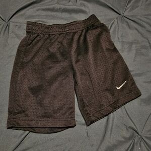 Nike Black Mesh Shorts with White Swoosh Accent